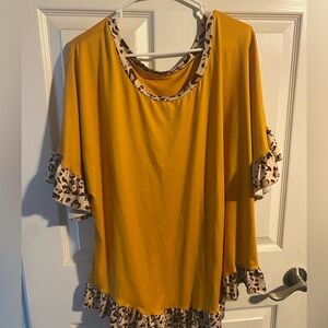 Mustard cheetah top